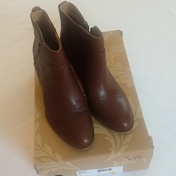 Sofft leather women's booties Brown size 7.5 - Picture 2 of 10